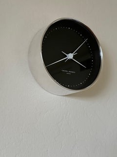 Raro reloj de pared de plata de ley maciza para Georg Jensen de Henning Koppel