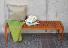 Rare Solid Teak Slat Bench or Coffee Table by Alberts of Tibro, Sweden, 1960s