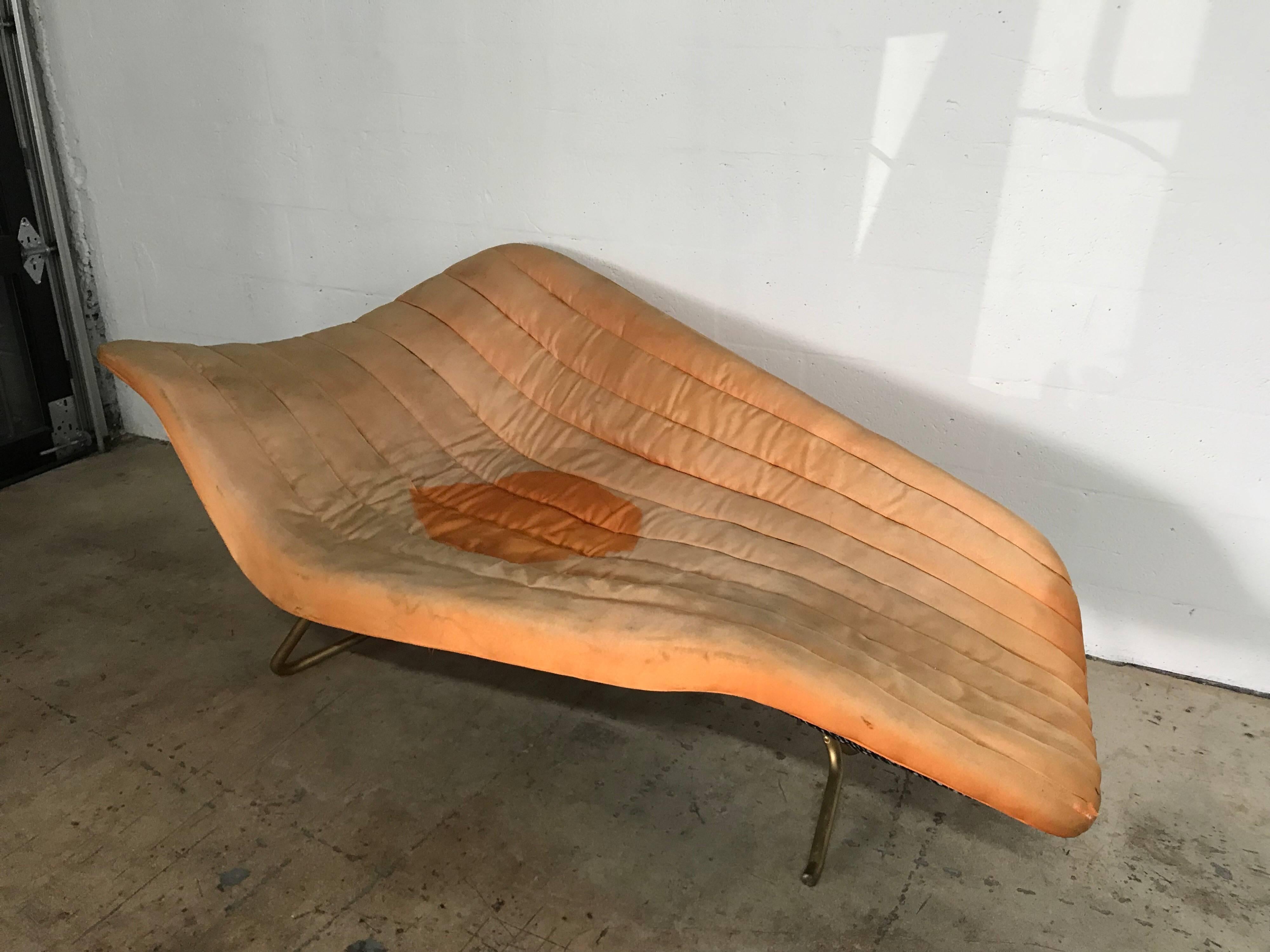 Rare chaise ready for new upholstery.