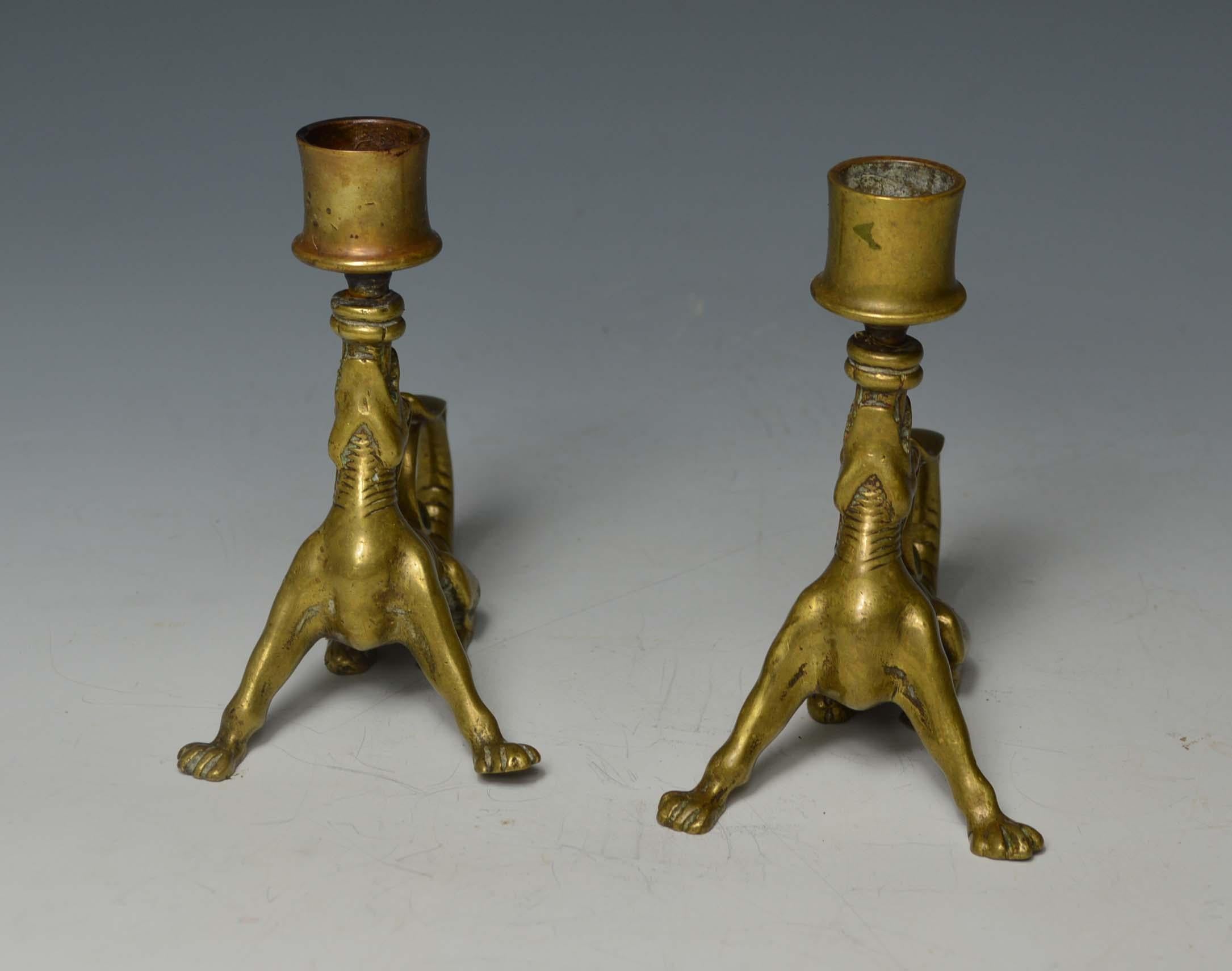 German Rare antique Mythological Animal Candle holders 18th Century  interior design  For Sale