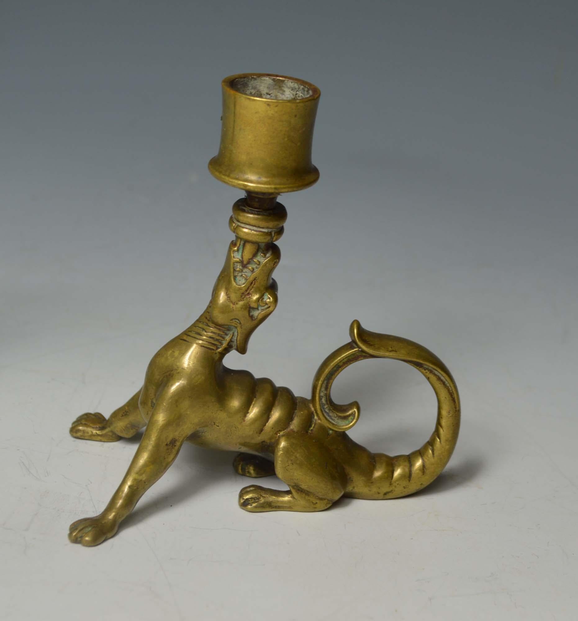 Rare antique Mythological Animal Candle holders 18th Century  interior design In Good Condition For Sale In London, GB