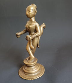 Rare South Indian bronze votive figure Hindu Asian art antiques C 18th Century