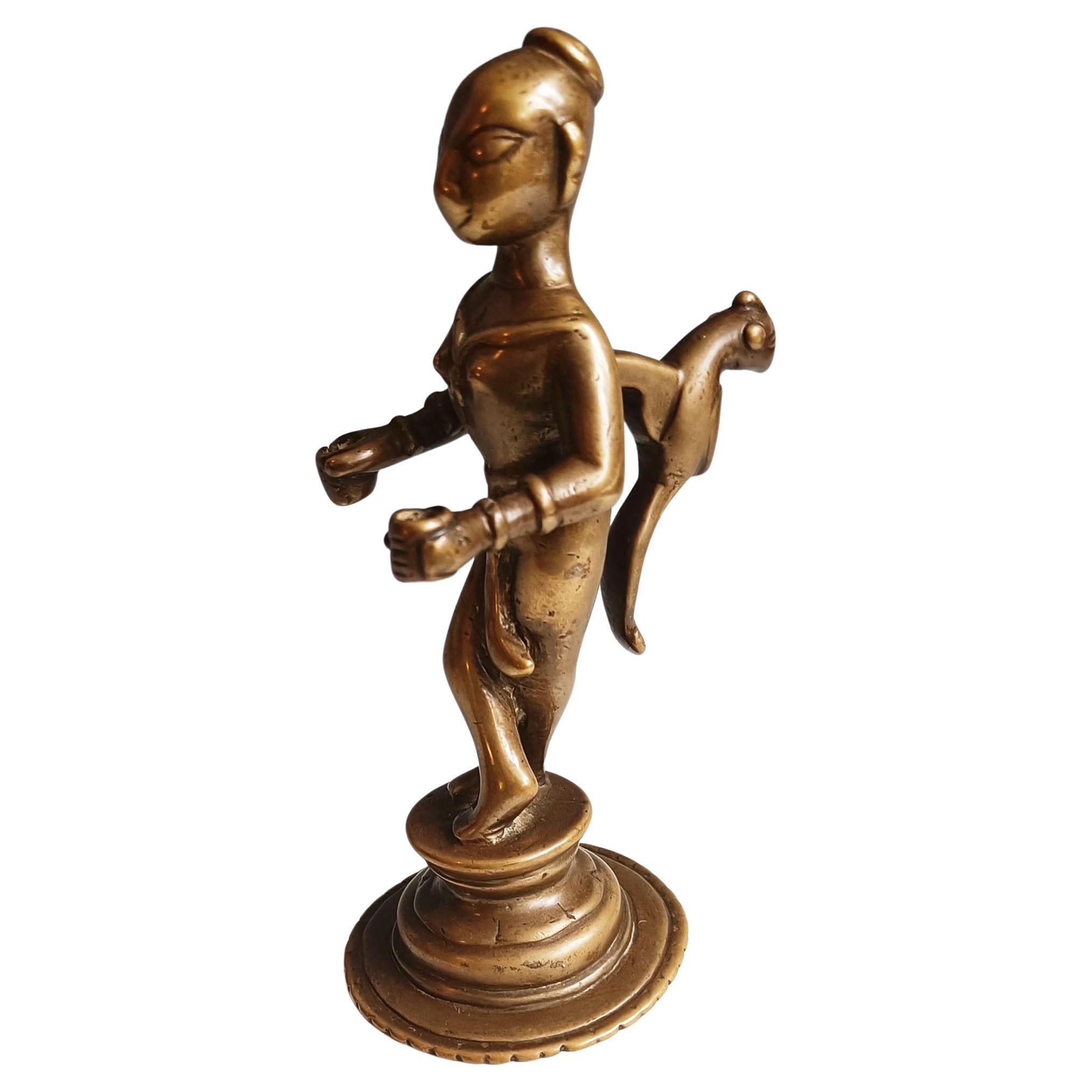 South Indian bronze votive figure Hindu Asian art antiques C 18th Century