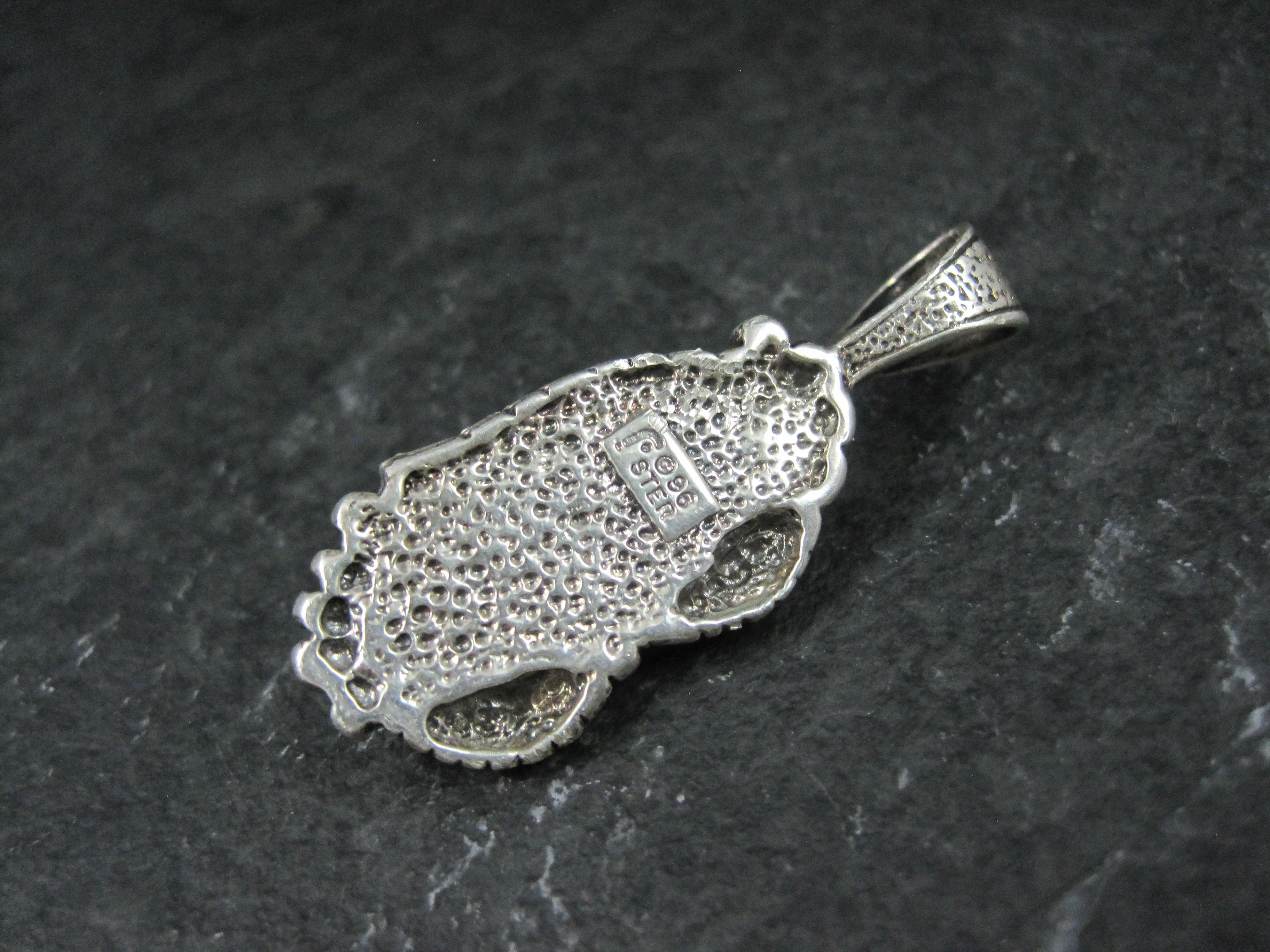 Raro ciondolo a forma di piuma di turchese in sterling del sud-ovest di Carol Felley in vendita 8