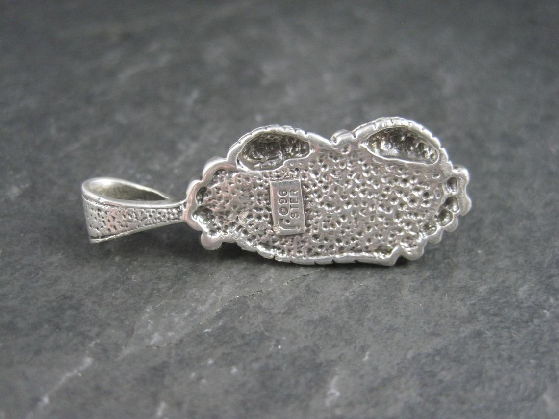 Donna Raro ciondolo a forma di piuma di turchese in sterling del sud-ovest di Carol Felley in vendita