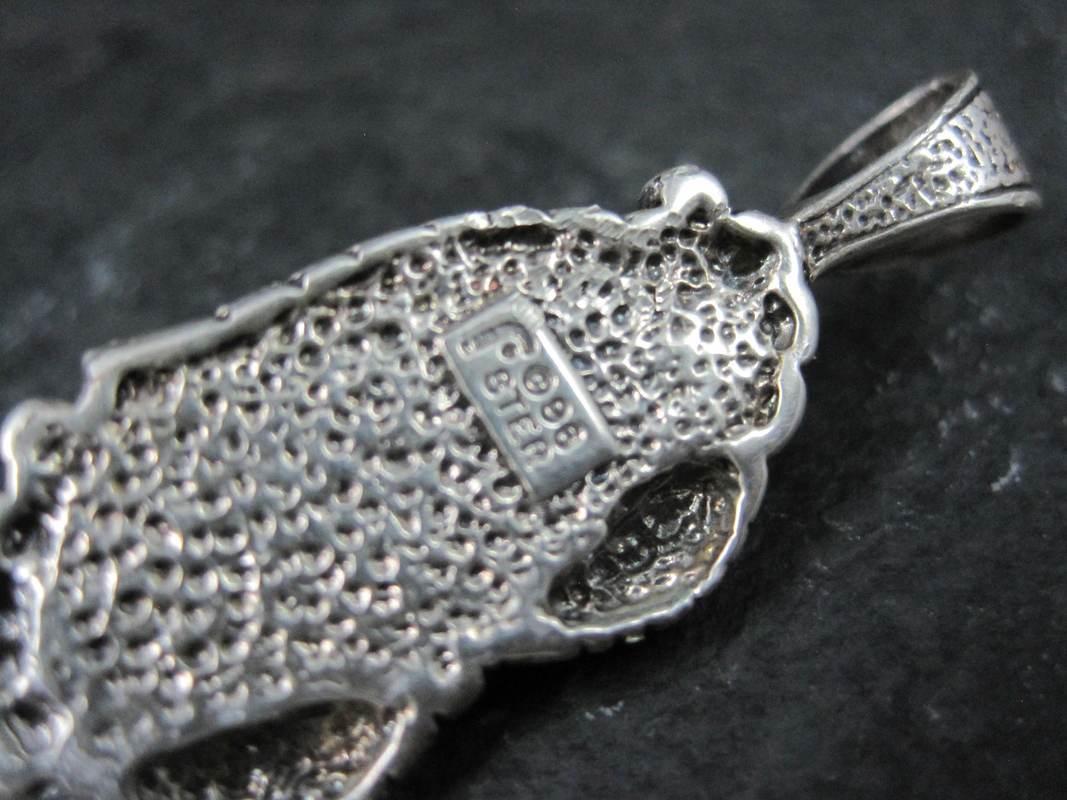 Raro ciondolo a forma di piuma di turchese in sterling del sud-ovest di Carol Felley in vendita 5