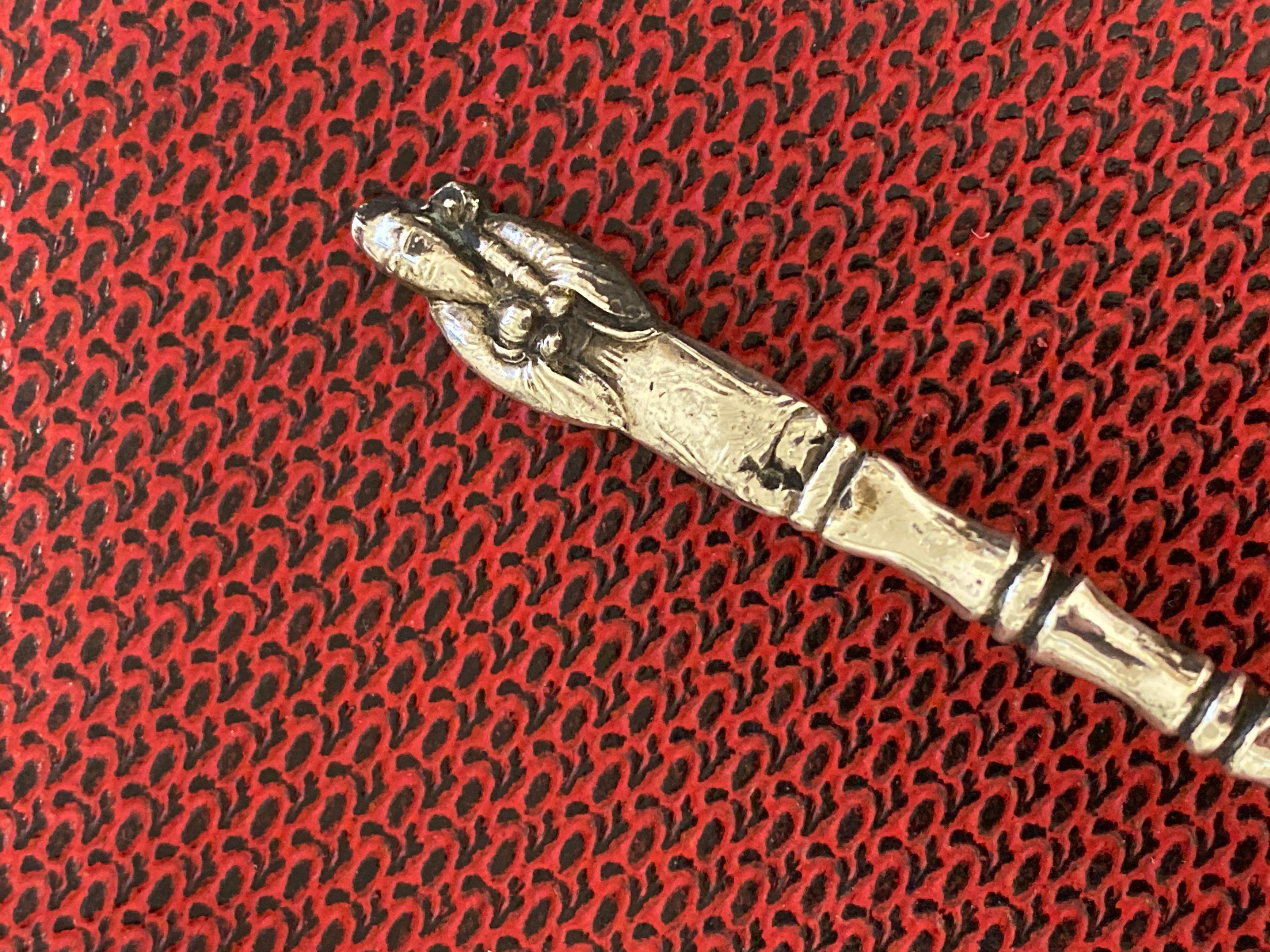 Women's or Men's Rare Soviet 875 Silver Set of Tea Spoons (x 6), Chinois Style (Bamboo) 84gr. For Sale