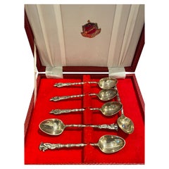 Rare Soviet 875 Silver Set of Tea Spoons (x 6), Chinois Style (Bamboo) 84gr.