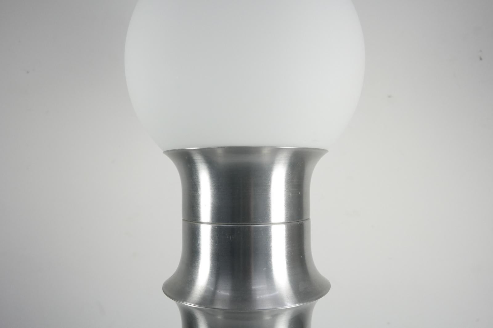 Rare Space Age Aluminum Designer Floor Lamp, Signed 