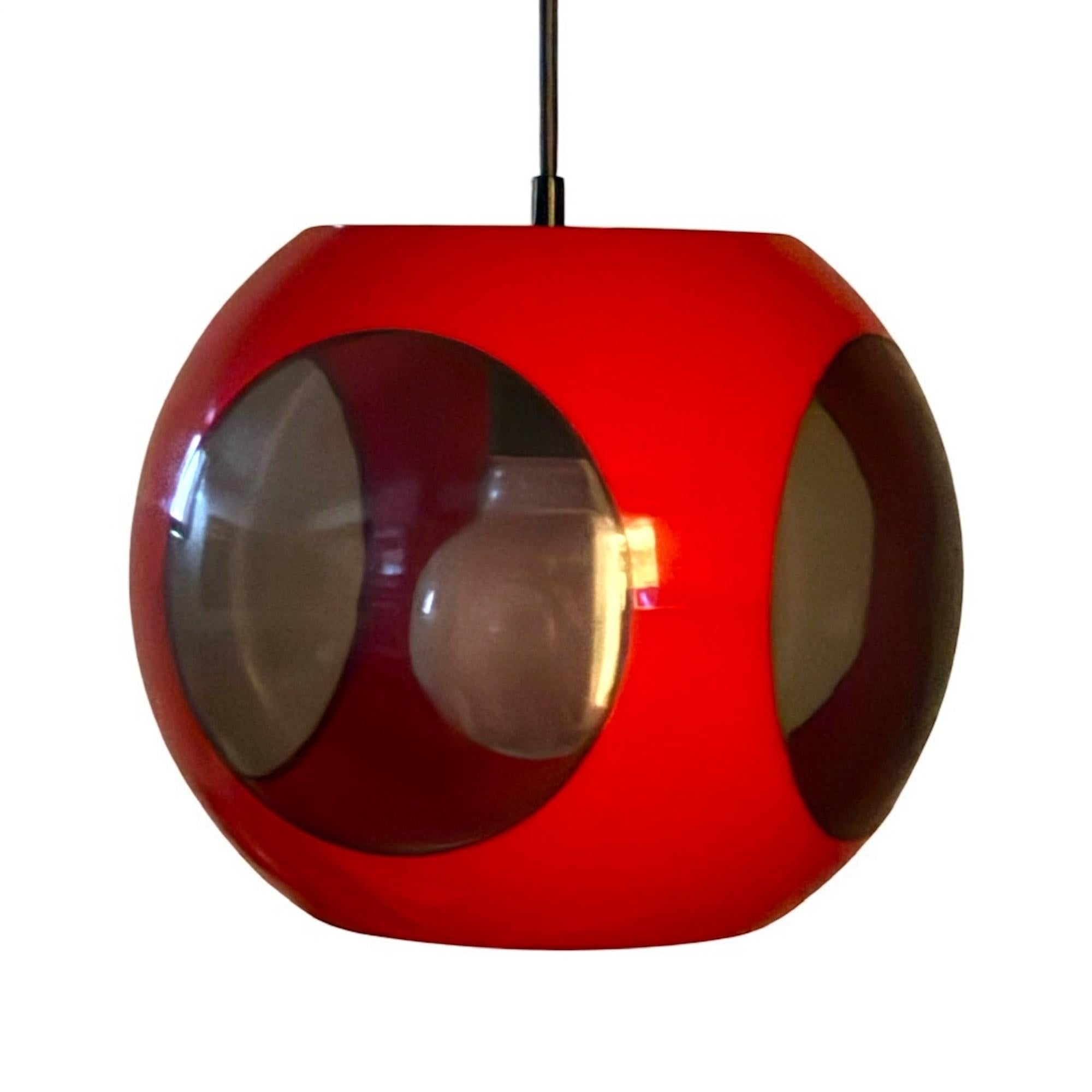 Rare Space Age Bug Eye Pendant Lamp by Massive Belgium 1970s For Sale 4