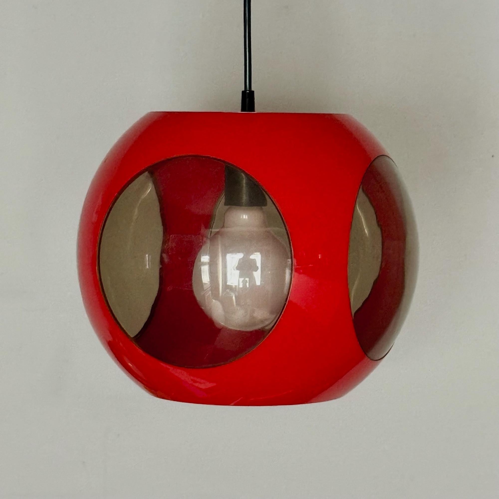 Italian Rare Space Age Bug Eye Pendant Lamp by Massive Belgium 1970s For Sale