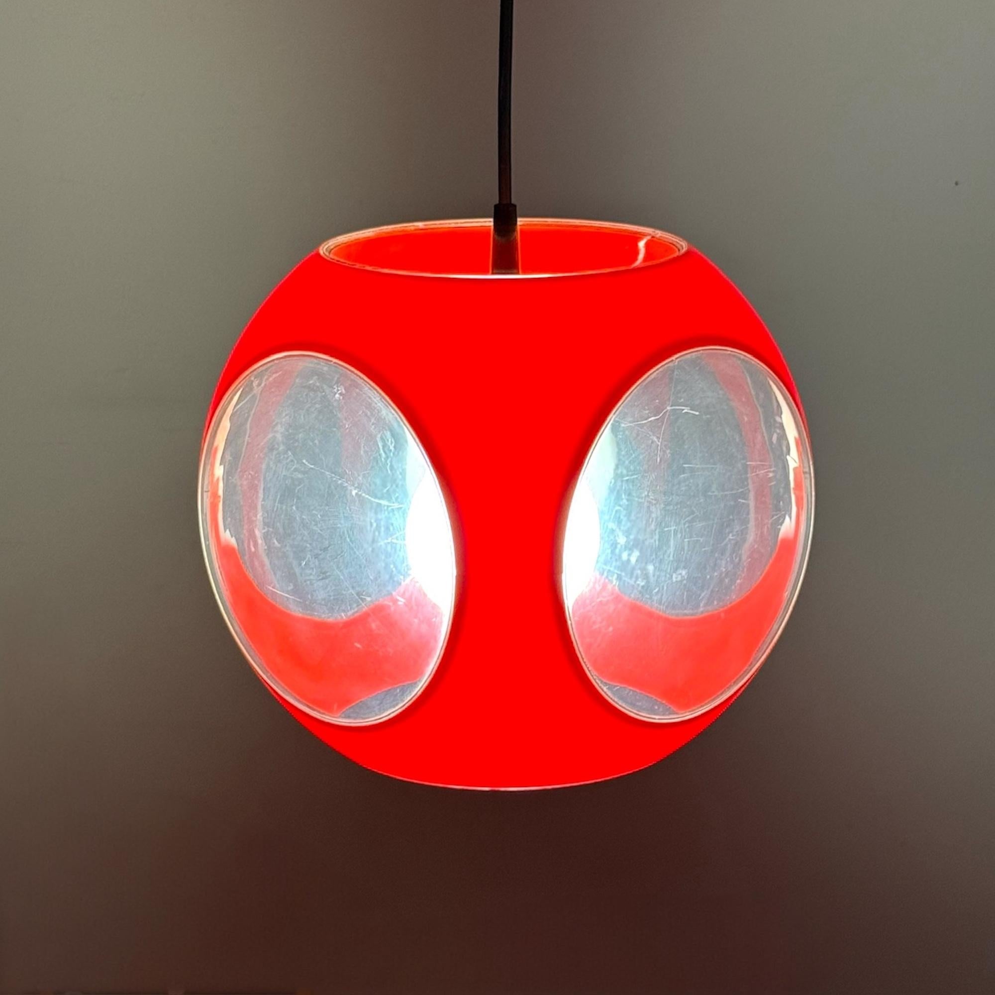 Rare Space Age Bug Eye Pendant Lamp by Massive Belgium 1970s For Sale 1