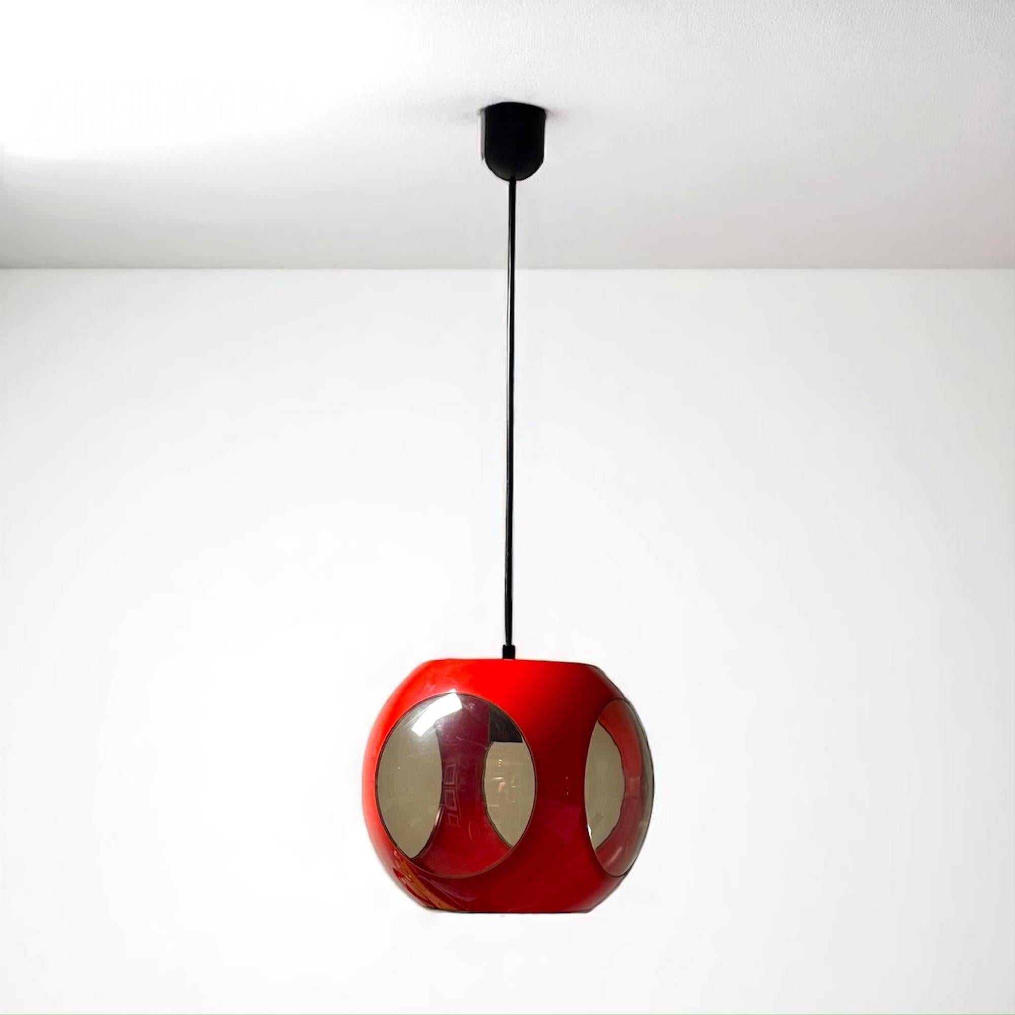 Rare Space Age Bug Eye Pendant Lamp by Massive Belgium 1970s For Sale 3