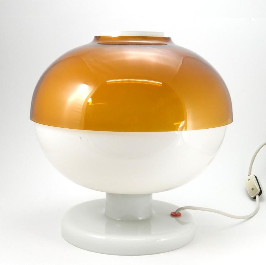 Mid-20th Century Rare Space Age Double Layered Large Glass Table Lamp, 1970s