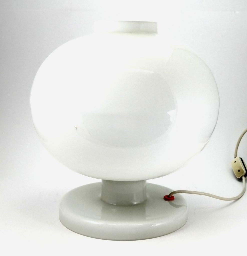 Rare Space Age Double Layered Large Glass Table Lamp, 1970s 3