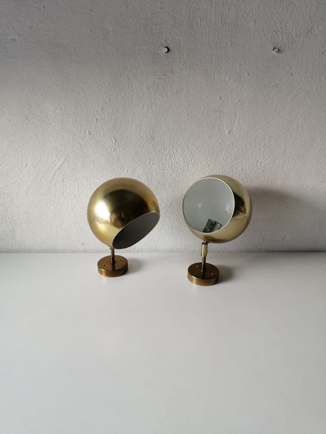 Rare Space Age Gold Metal Pair of Sconces by Cosack, 1970s, Germany 6