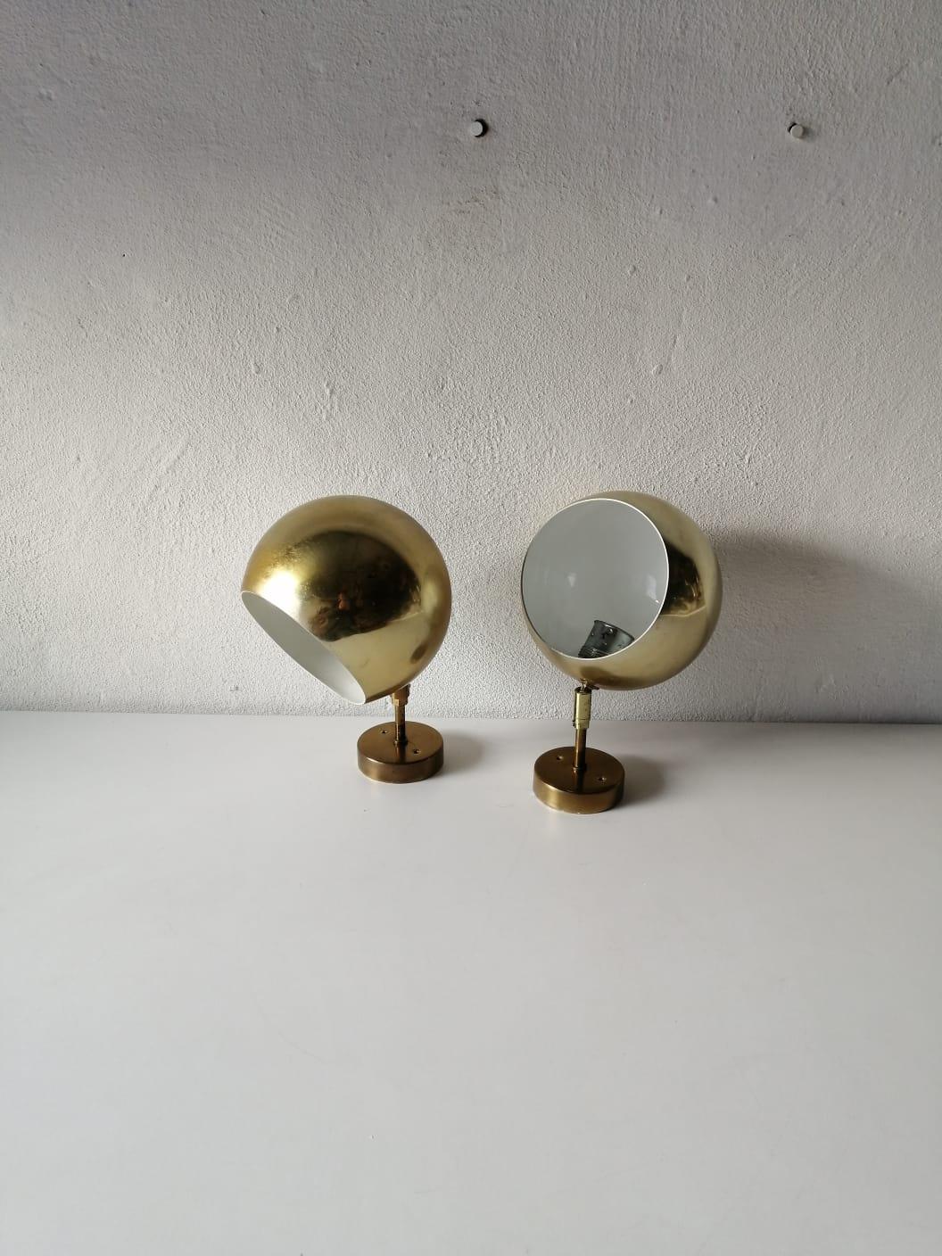 Rare Space Age Gold Metal Pair of Sconces by Cosack, 1970s, Germany 7