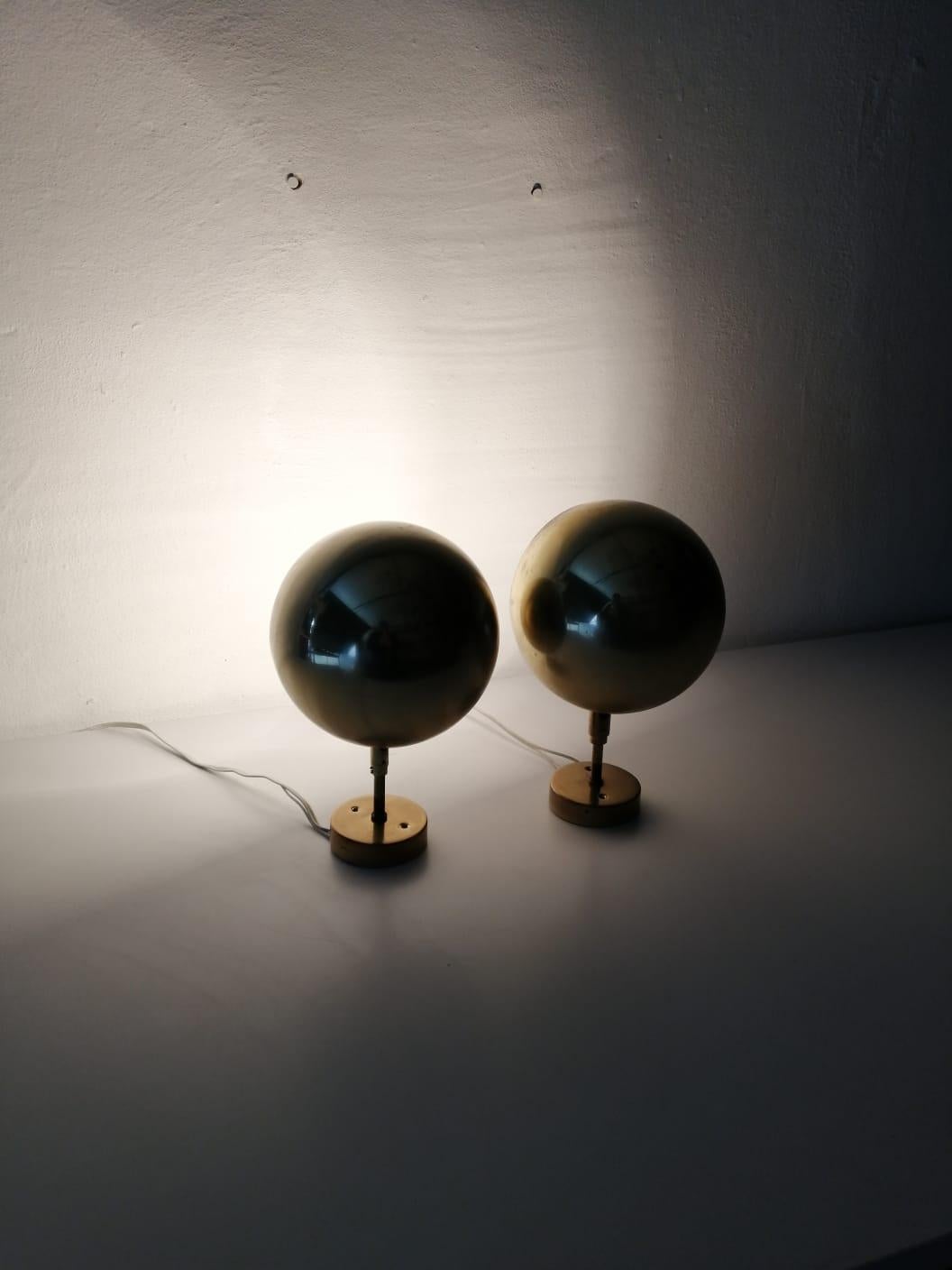 Late 20th Century Rare Space Age Gold Metal Pair of Sconces by Cosack, 1970s, Germany