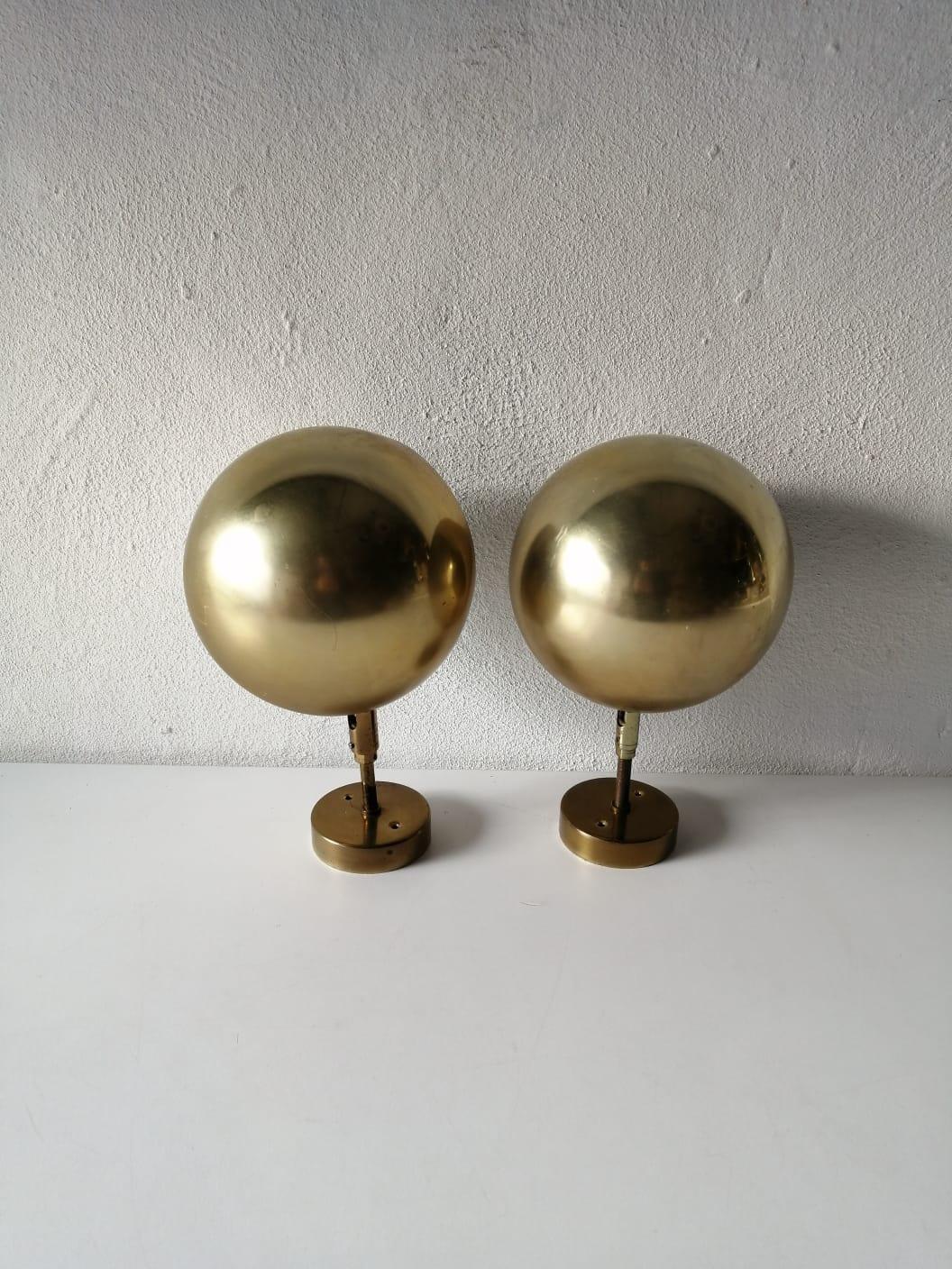 Rare Space Age Gold Metal Pair of Sconces by Cosack, 1970s, Germany 1