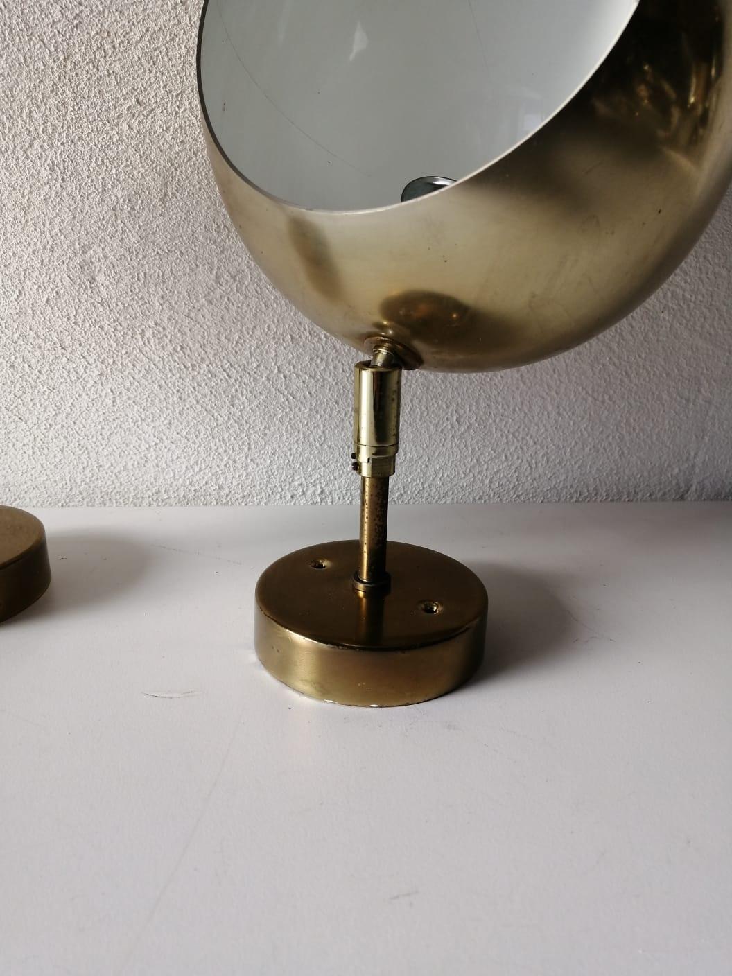 Rare Space Age Gold Metal Pair of Sconces by Cosack, 1970s, Germany 3
