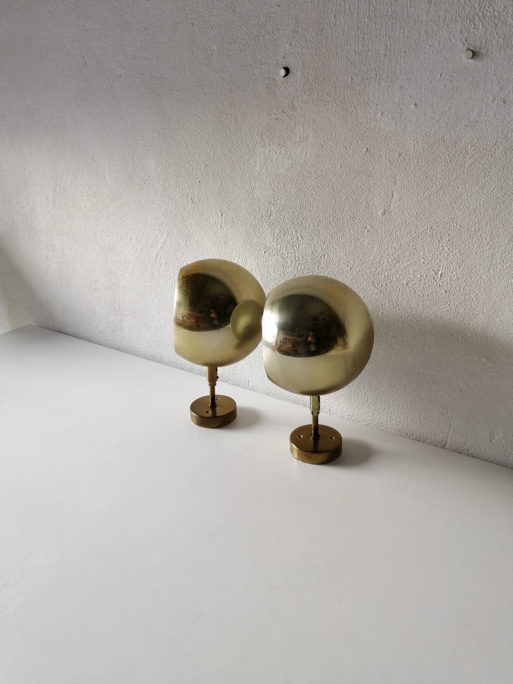 Rare Space Age Gold Metal Pair of Sconces by Cosack, 1970s, Germany 5