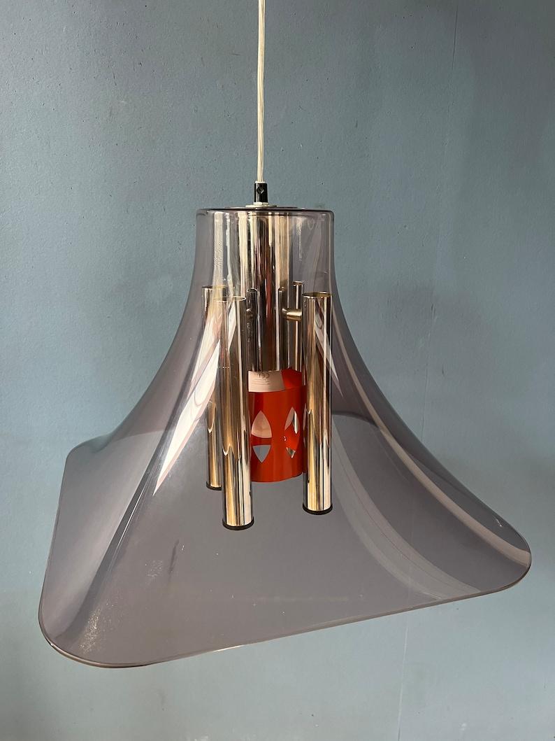 Rare Space Age Hat Pendant Lamp with Acrylic Glass Shade, 1970s For Sale 2