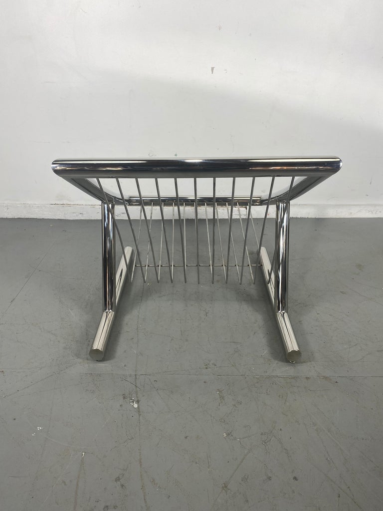 Mid-20th Century Rare Space Age, Modernist Chromed Steel Lounge Chair by Plato Ginello, Italy For Sale
