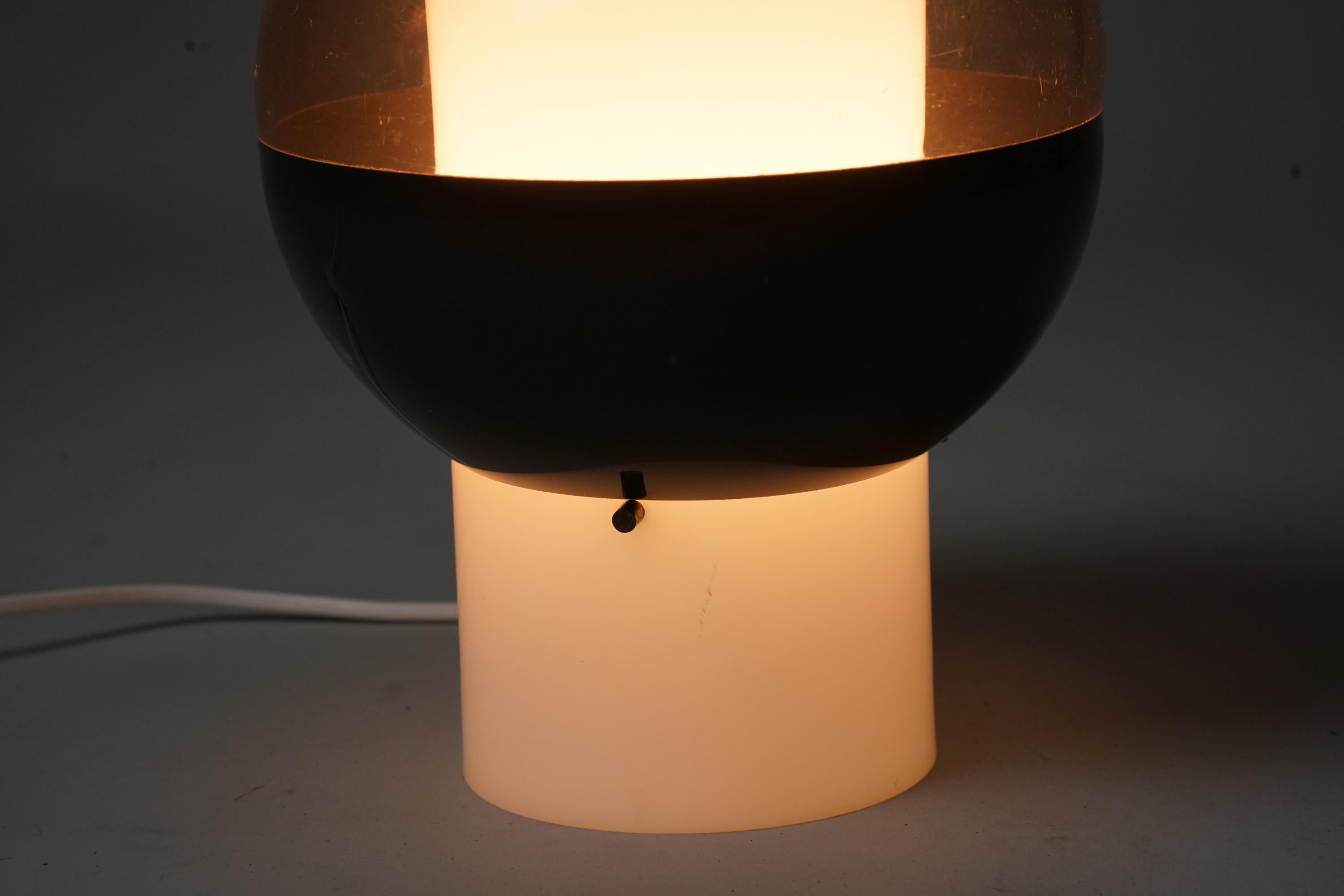 Brass Rare Space Age Table Lamp, Attr. Yki Nummi, Stockmann-Orno, 1970s For Sale