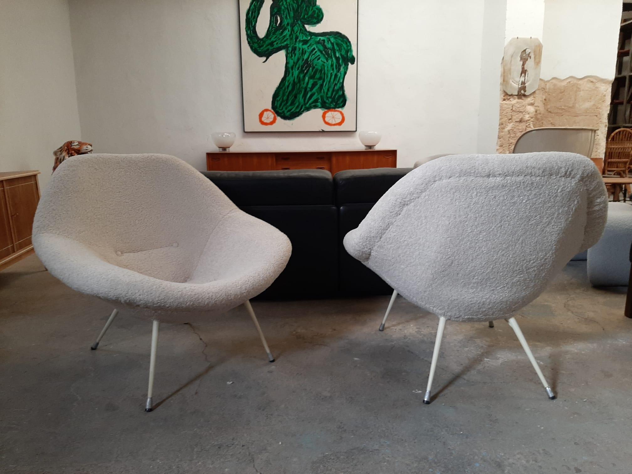 Rare Spanish Designer Armchairs from 1950s, Set of 2 For Sale 1