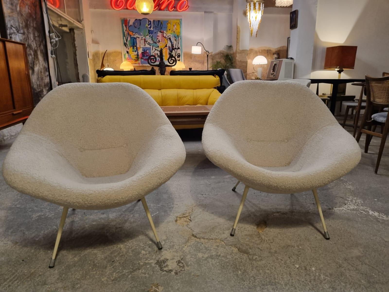 Rare Spanish Designer Armchairs from 1950s, Set of 2 For Sale 2