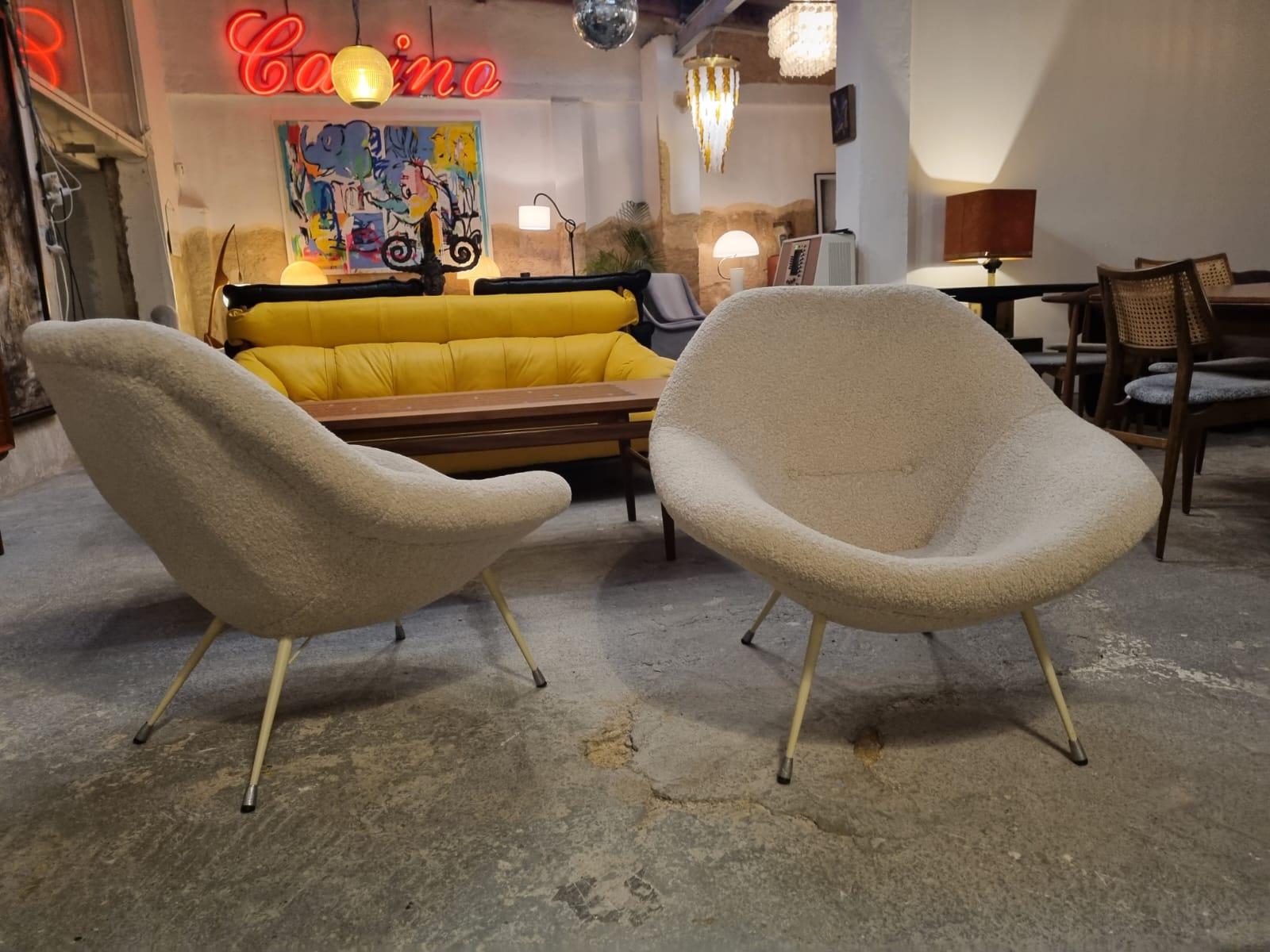 Rare Spanish Designer Armchairs from 1950s, Set of 2 For Sale 4