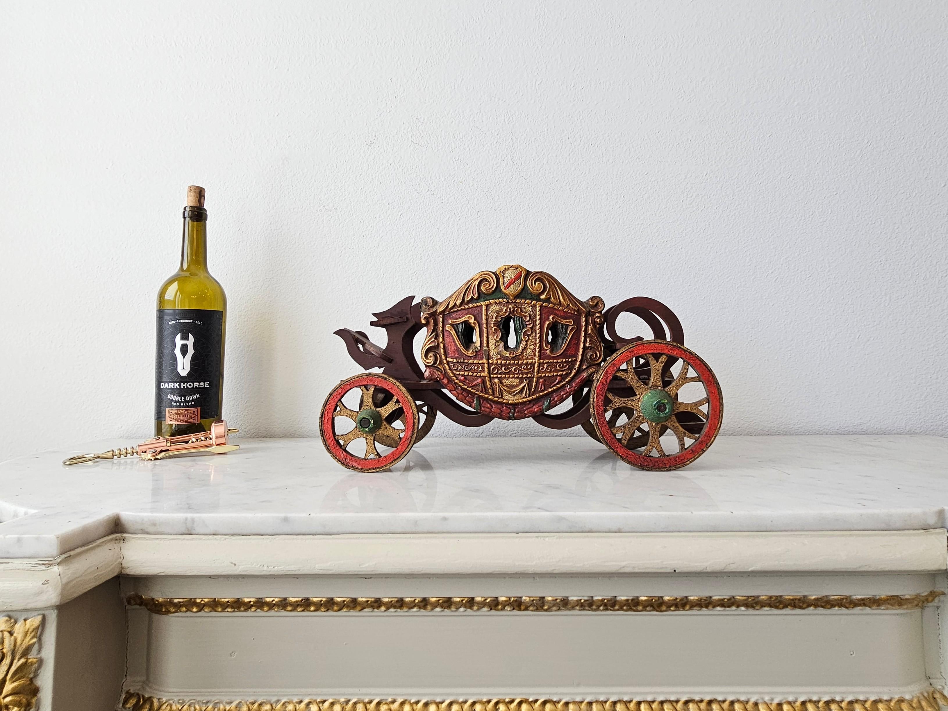 Rare Spanish Colonial Renaissance Chariot Carriage Model Folk Art Sculpture 12