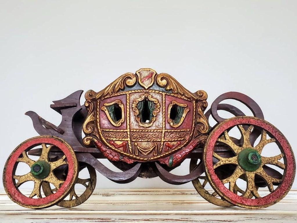 A magnificent antique Spanish Colonial Medieval High Renaissance style hand-crafted coach chariot - luxurious horse drawn carriage model. 

Born in the late 18th / early 19th century, likely Northern Mexico (New Spain), New Mexico or Texas, handmade