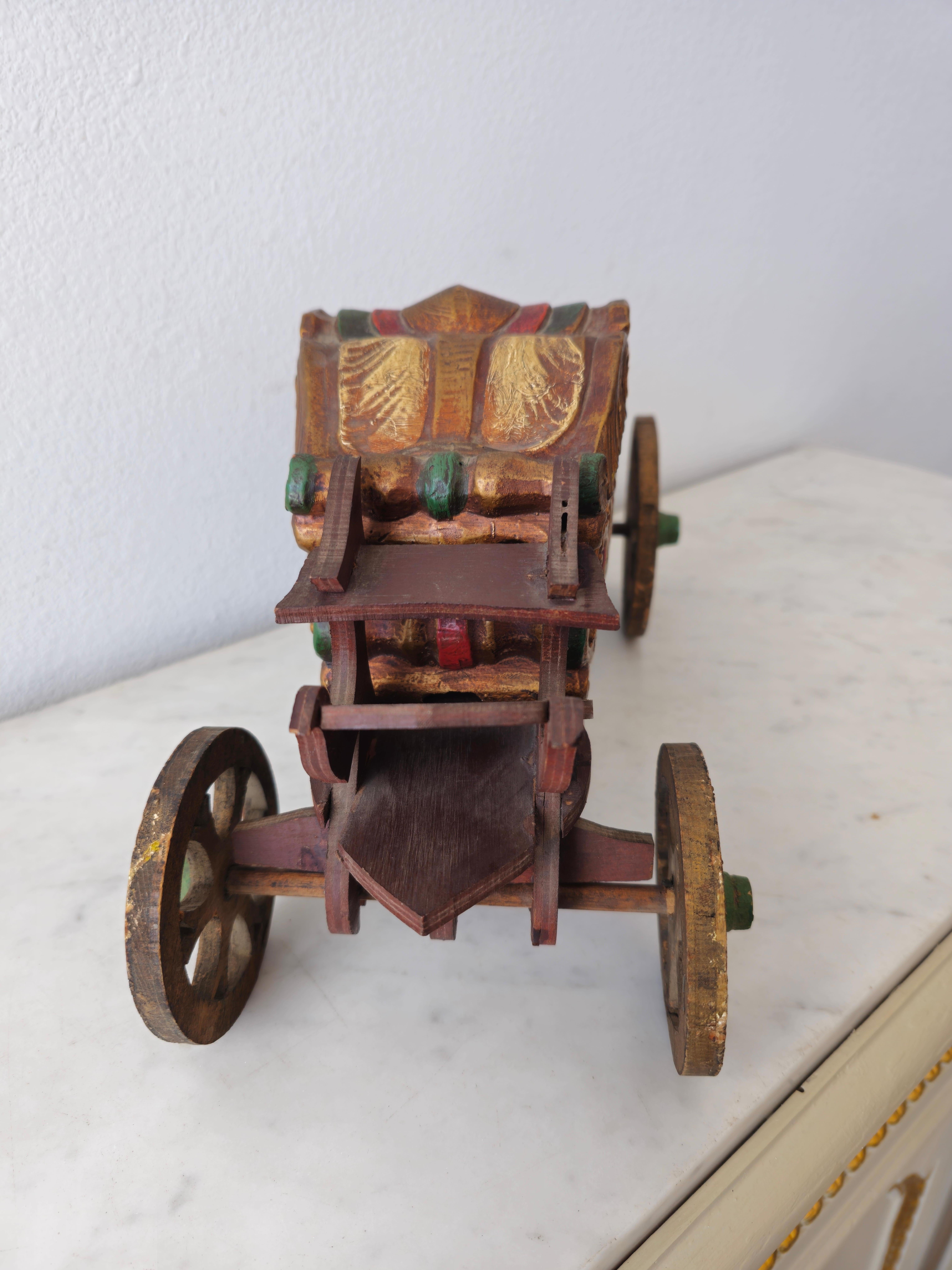 Clay Rare Spanish Colonial Renaissance Chariot Carriage Model Folk Art Sculpture