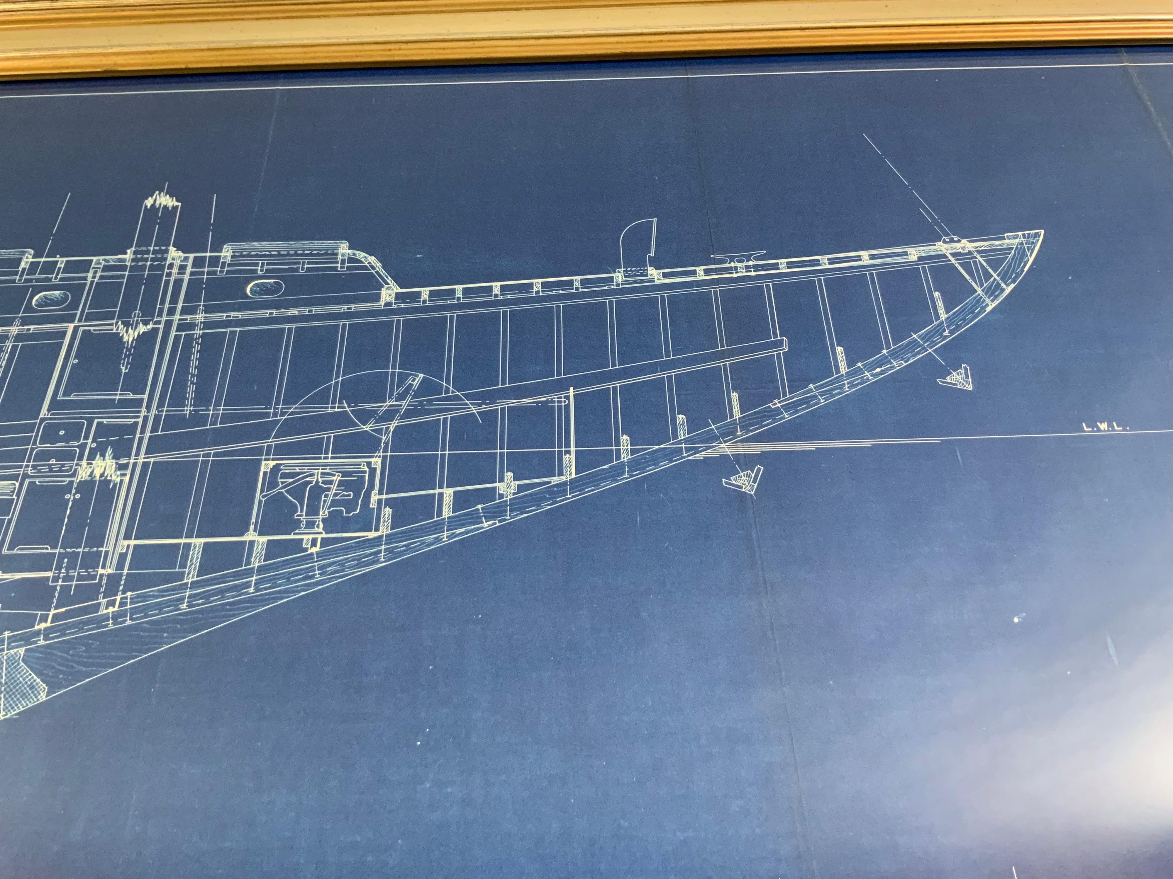 Rare Sparkman and Stevens Yacht Blueprint No. 757 3