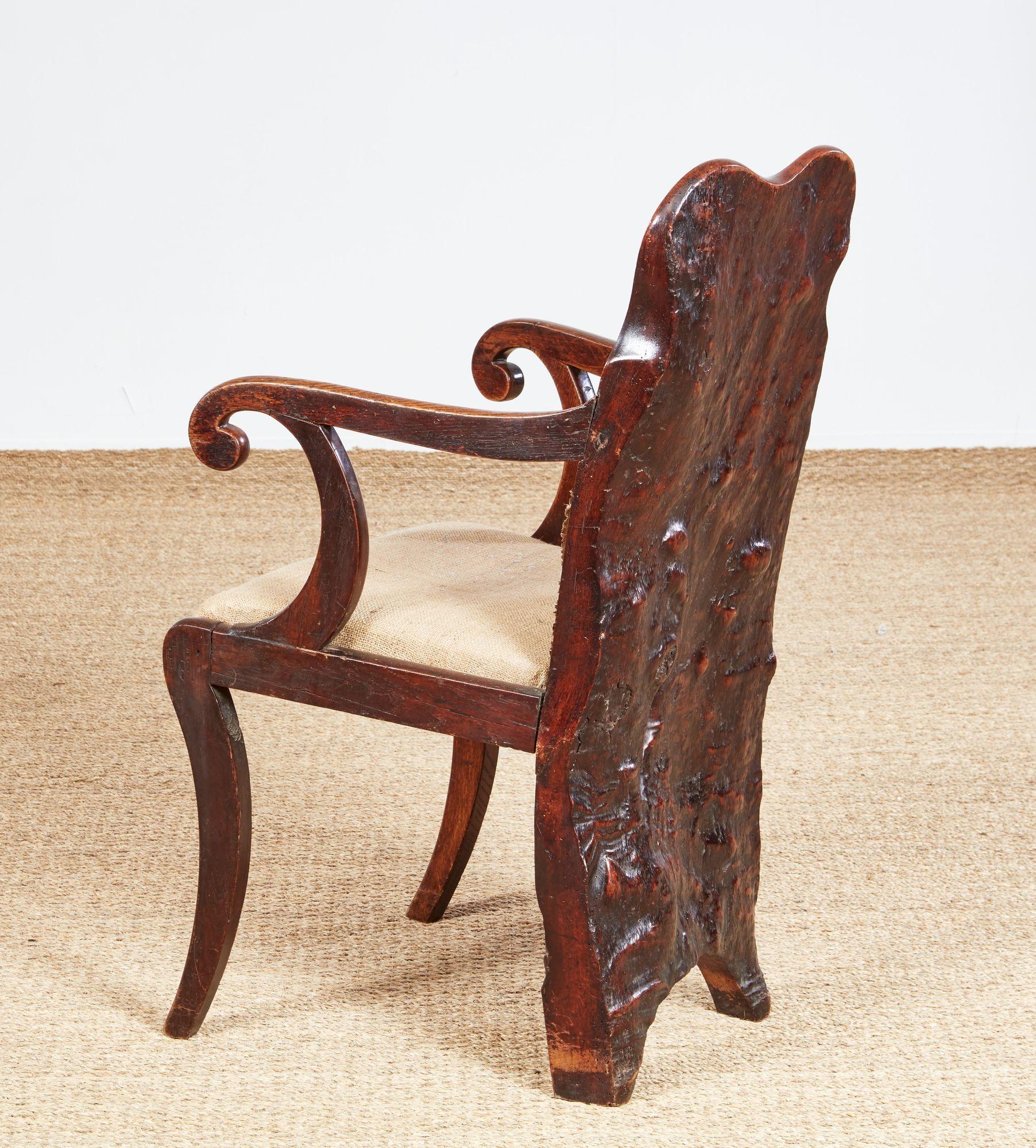 Rare Specimen Burl Oak Chair For Sale 4