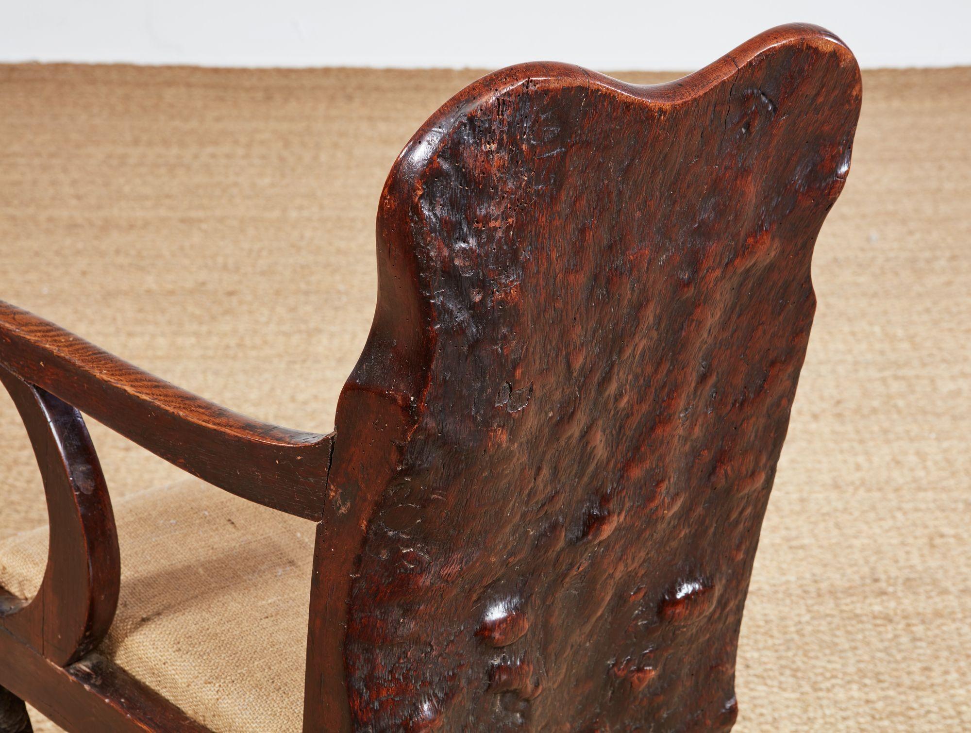 Rare Specimen Burl Oak Chair For Sale 6