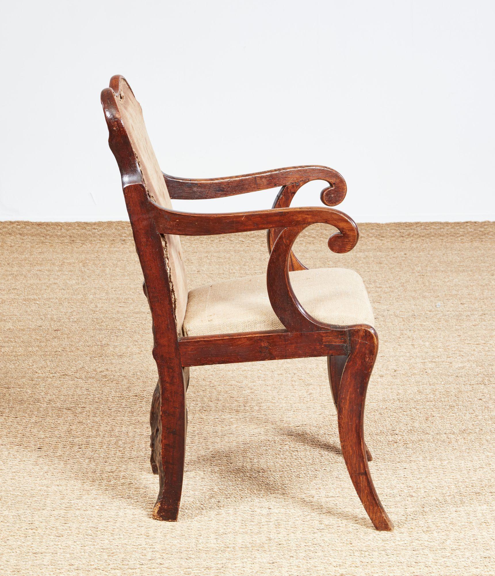 Rare Specimen Burl Oak Chair For Sale 3