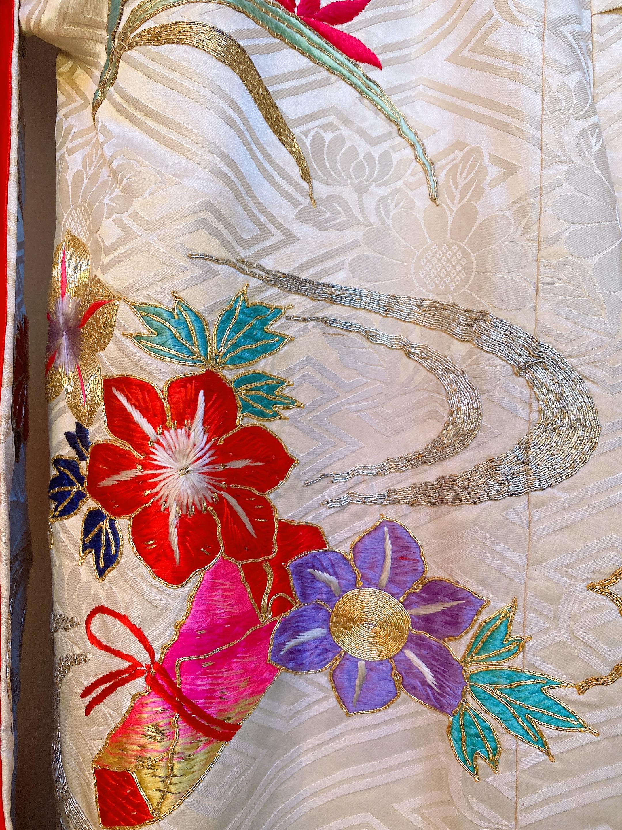 vintage silk embroidered kimono