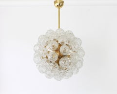 Spettacolare lampadario Sputnik con sfere di vetro di neve, Doria, Germania, anni '70
