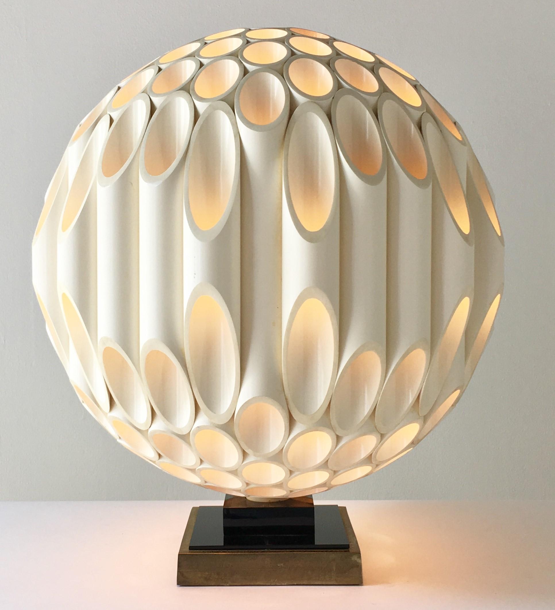 Rare Spherical Rougier Designed Table Lamp Late 1970s, Stamped In Good Condition For Sale In London, GB