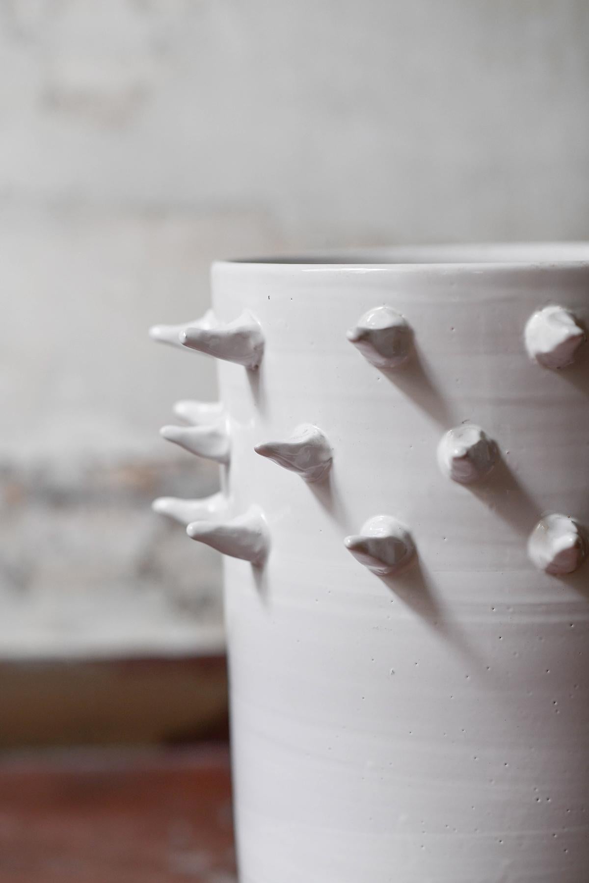 Seltene Spina-Vase aus glasierter Keramik von Umberto Mantineo im Angebot 1
