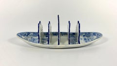 Rare Spode Pearlware Toast Rack, Willow Pattern, circa 1820