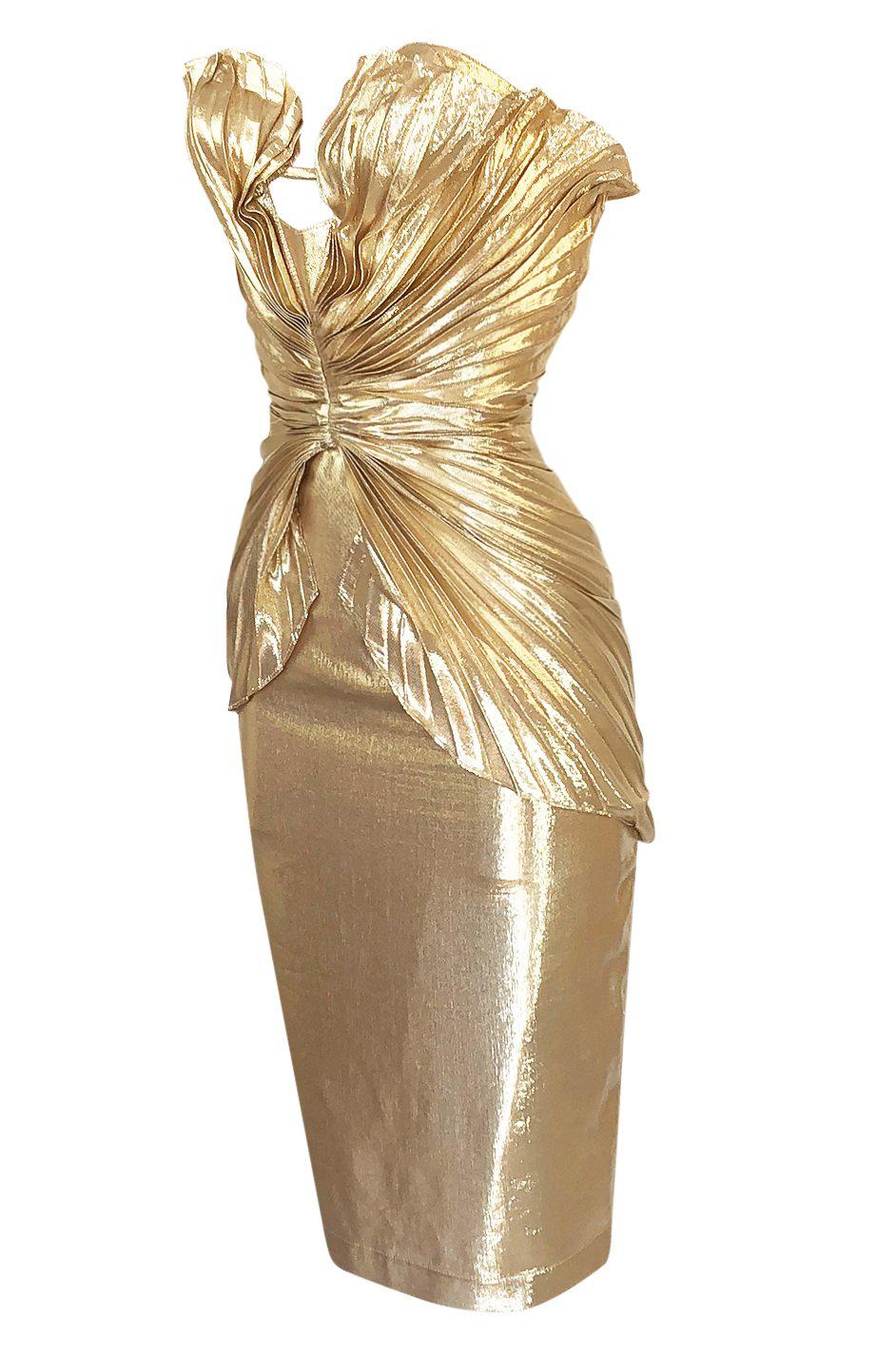 shell gold dress