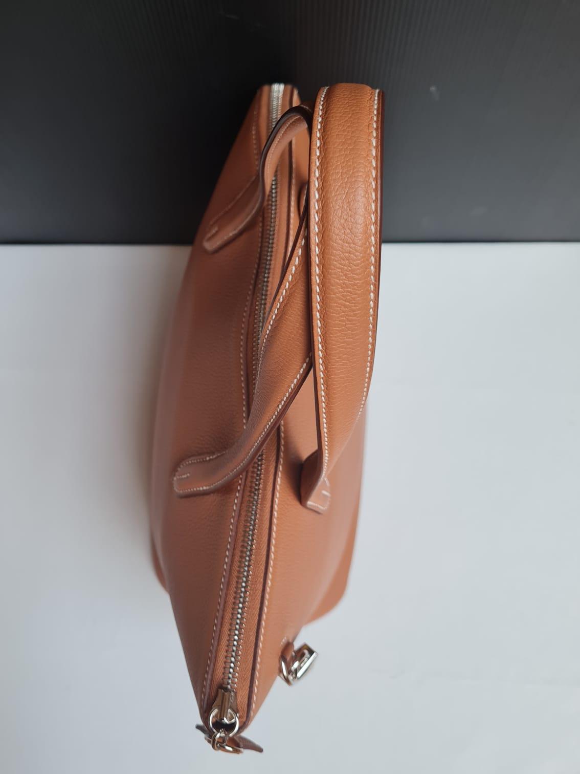 Rare Spring 2019 Hermes Brown  Novillo Transat Sailor Tote Bag For Sale 15