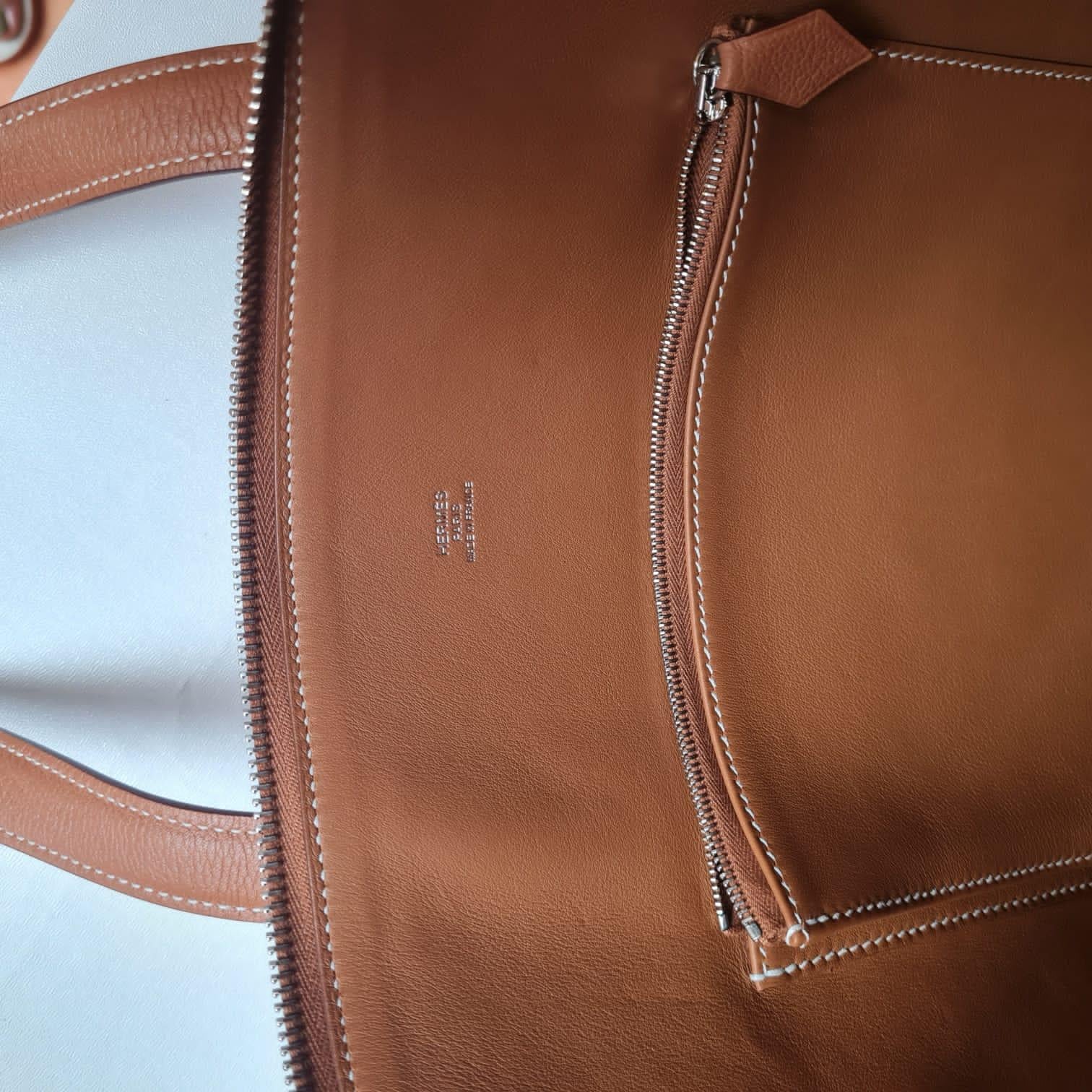 Rare Spring 2019 Hermes Brown  Novillo Transat Sailor Tote Bag For Sale 20