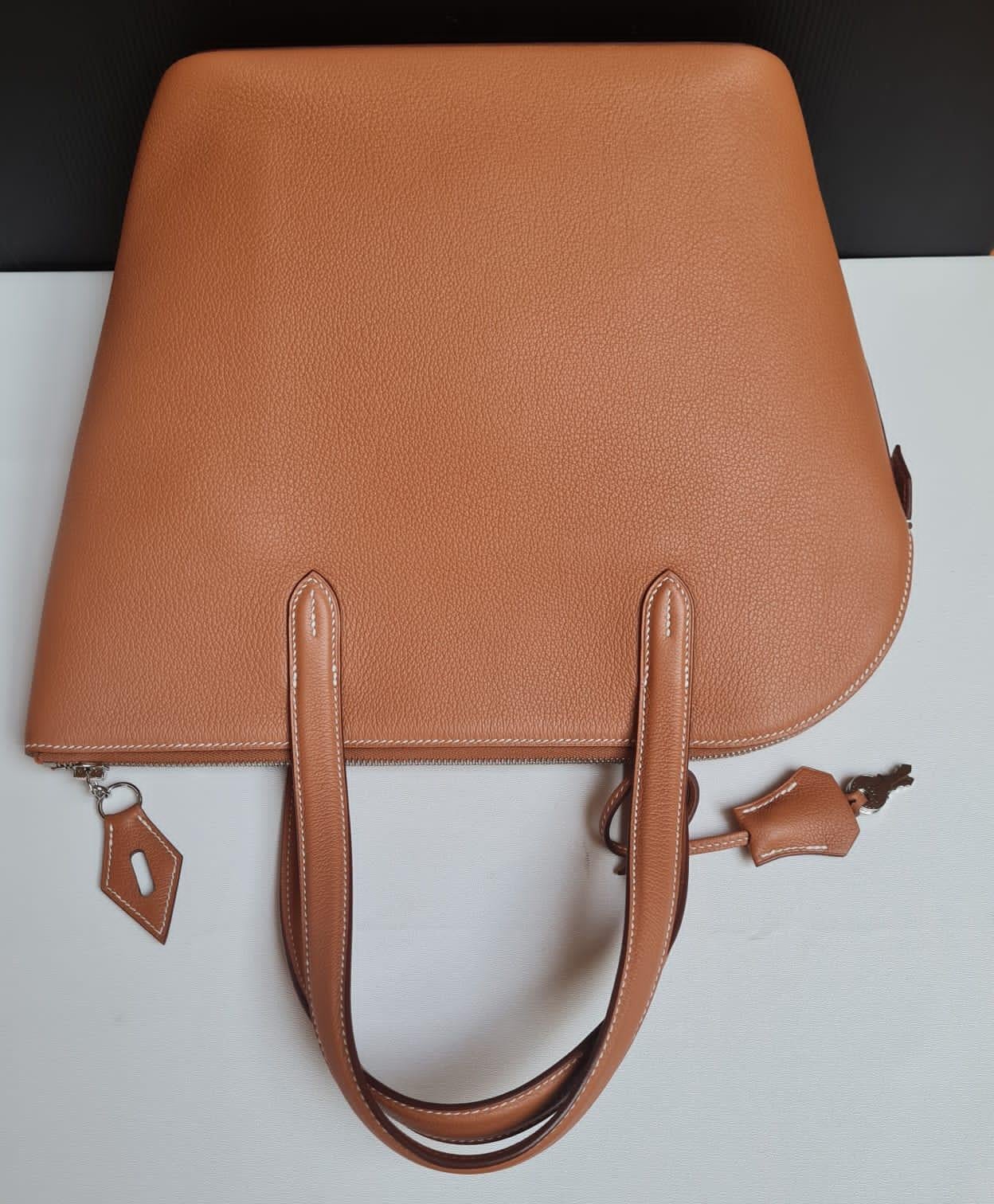 Rare Spring 2019 Hermes Brown  Novillo Transat Sailor Tote Bag For Sale 21