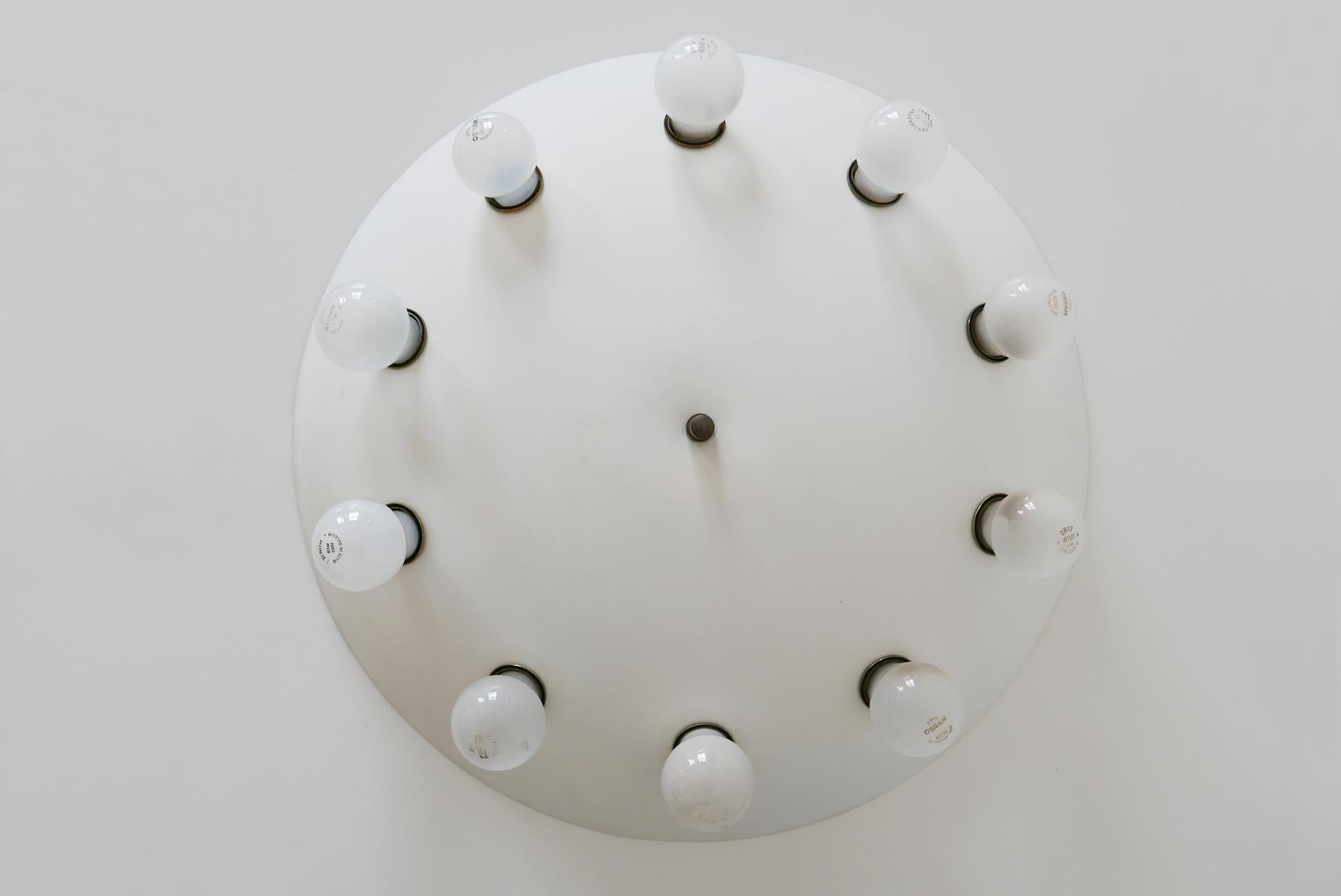 Mid-Century Modern Rare Sputnik Flush Mount or Ceiling Lamp by Oscar Torlasco 'Attributed', Italy For Sale