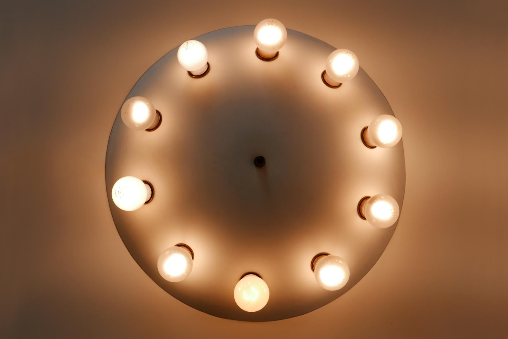 Italian Rare Sputnik Flush Mount or Ceiling Lamp by Oscar Torlasco 'Attributed', Italy For Sale