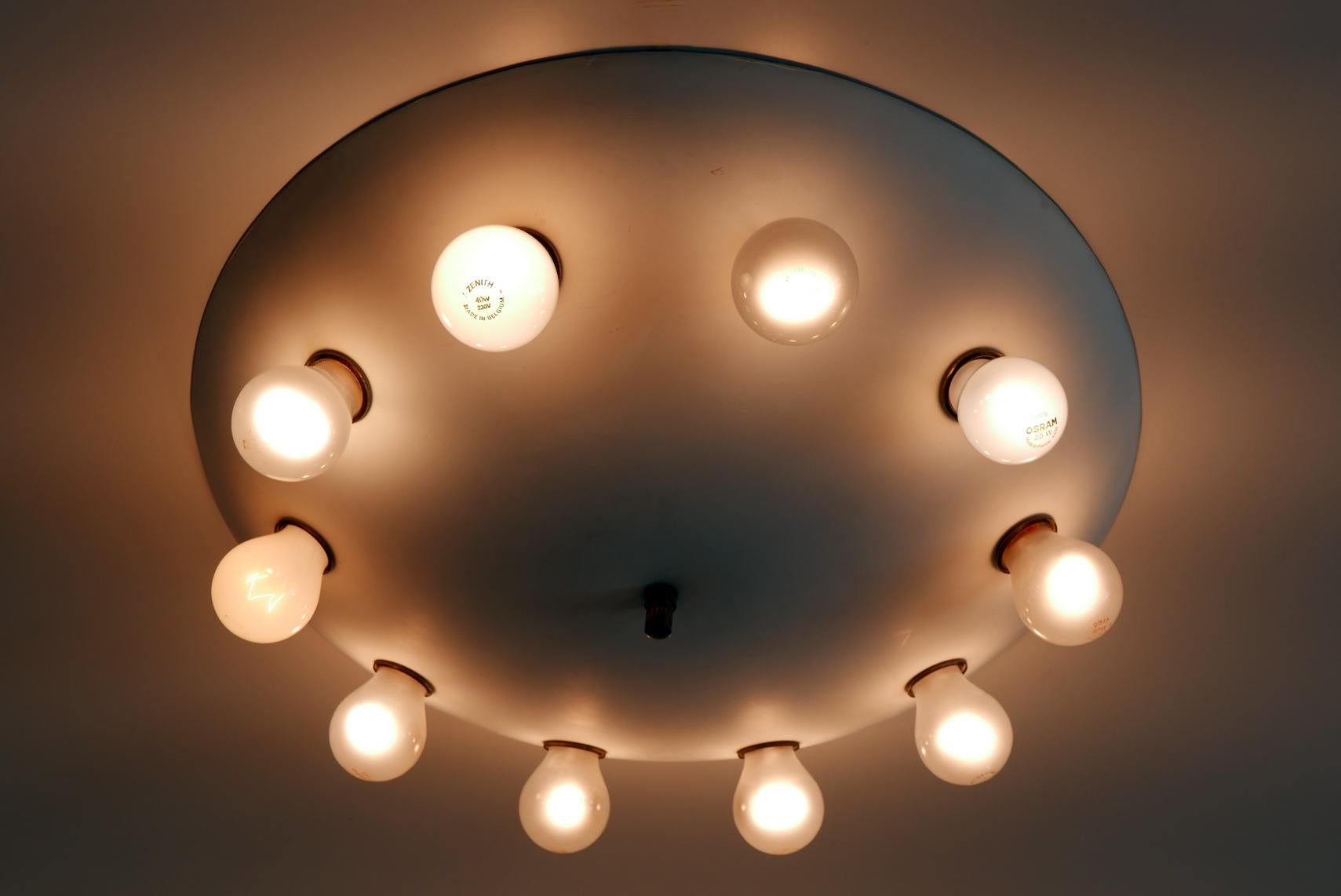 Mid-20th Century Rare Sputnik Flush Mount or Ceiling Lamp by Oscar Torlasco 'Attributed', Italy For Sale